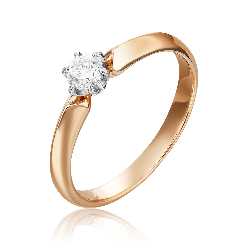 Помолвочное кольцо из комбинированного золота с бриллиантом 01-0990-00-101-1111-30