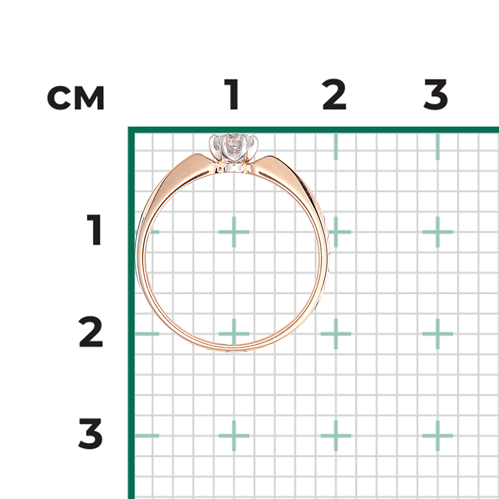 Помолвочное кольцо из комбинированного золота с бриллиантом 01-0990-00-101-1111-30