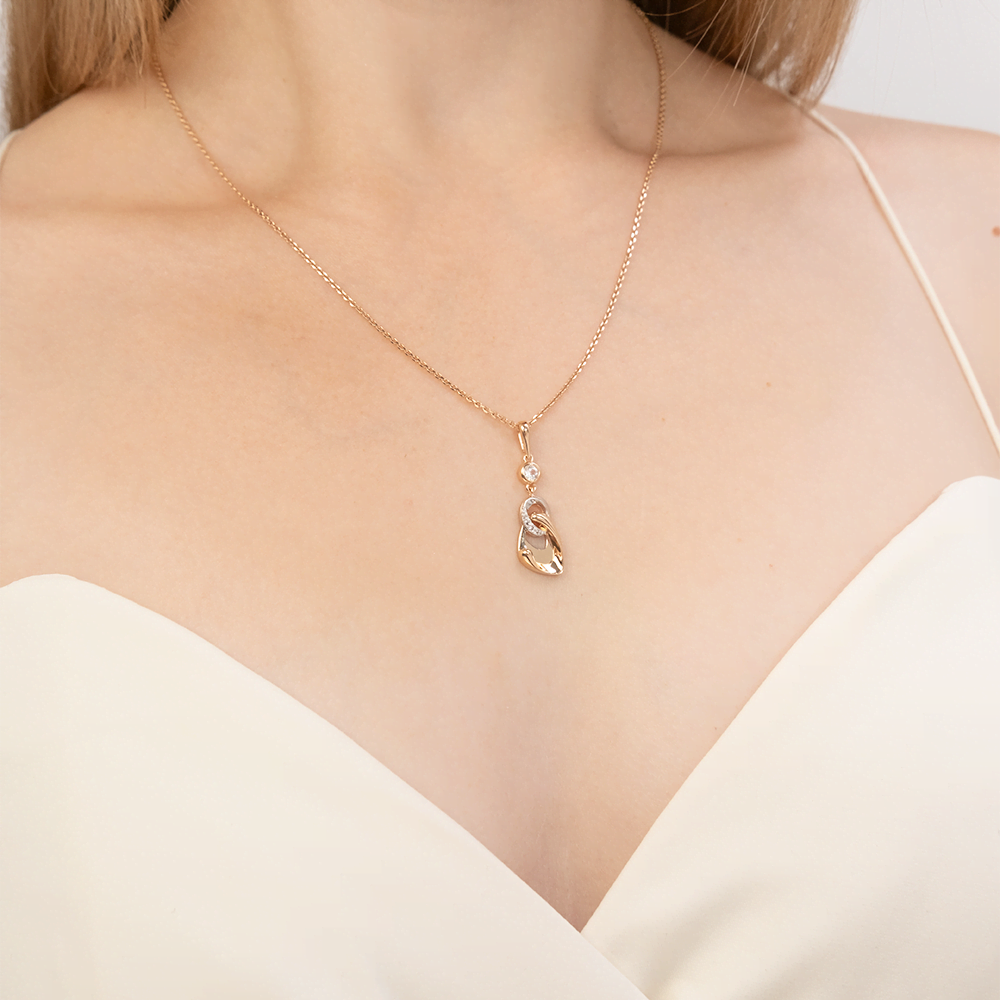 Подвеска «Настроение» из комбинированного золота с натуральными топазами white 03-3294-00-201-1111