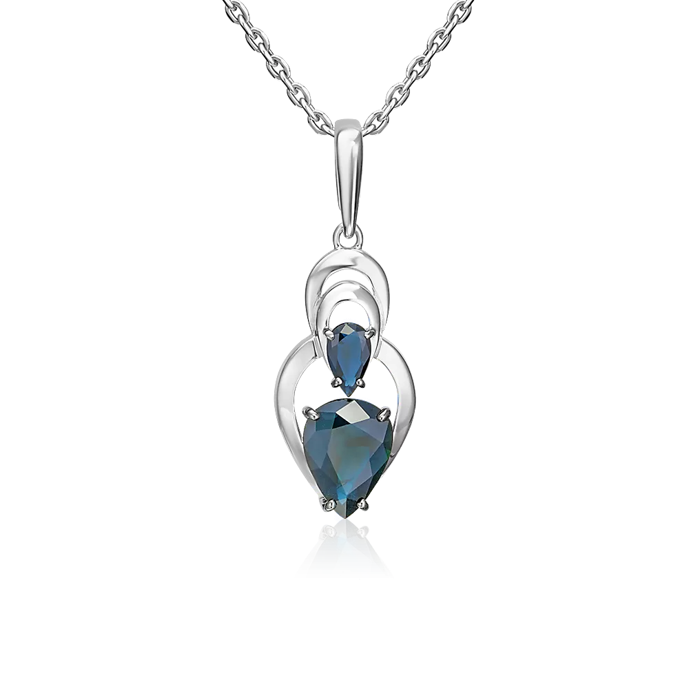 Подвеска из белого золота с сапфирами 03-3616-00-102-1120