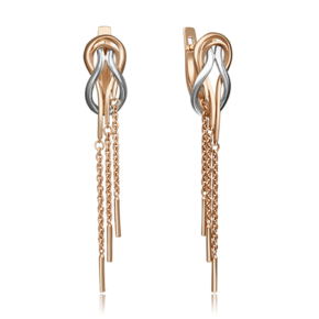 Серьги с английским замком из комбинированного золота 02-4374-00-000-1111-42