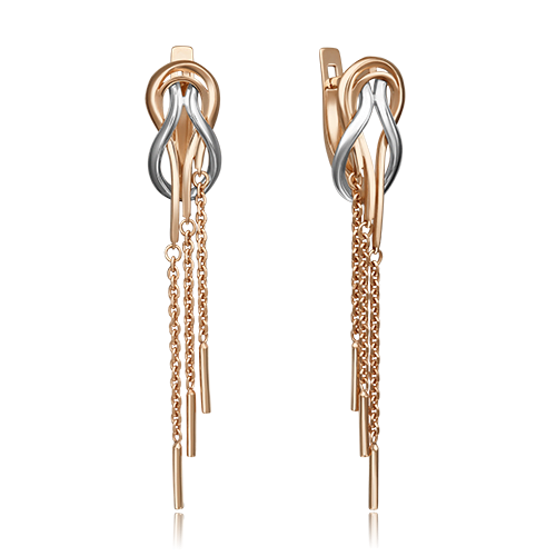 Серьги с английским замком из комбинированного золота 02-4374-00-000-1111-42