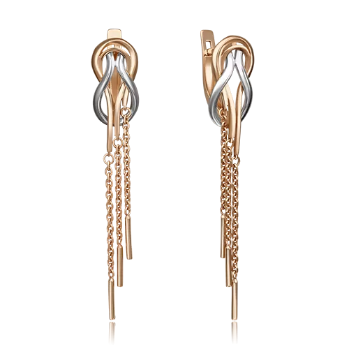 Серьги с английским замком из комбинированного золота 02-4374-00-000-1111-42