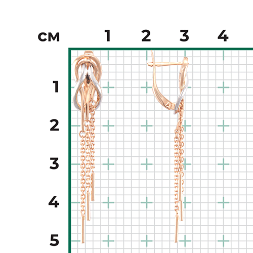 Серьги с английским замком из комбинированного золота 02-4374-00-000-1111-42