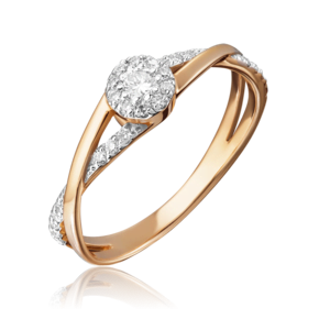 Кольцо из красного золота с бриллиантами 01-1415-00-101-1110-30