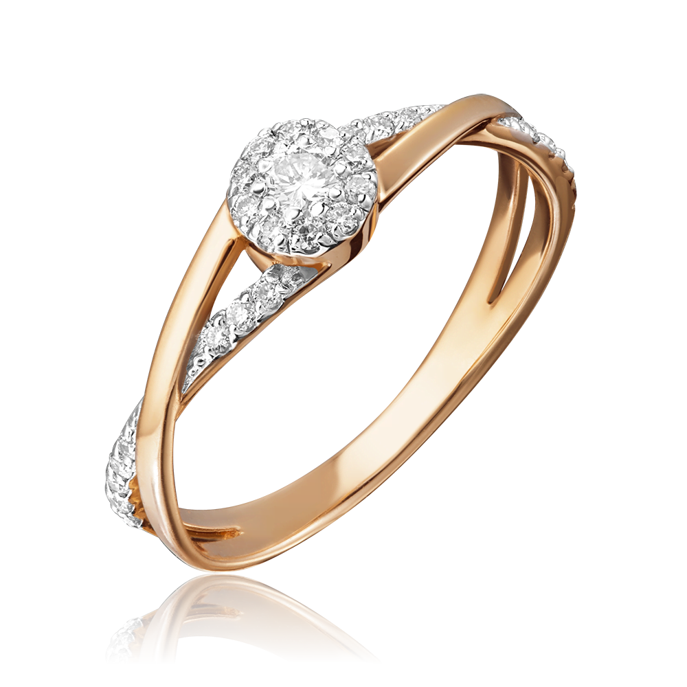 Кольцо из красного золота с бриллиантами 01-1415-00-101-1110-30