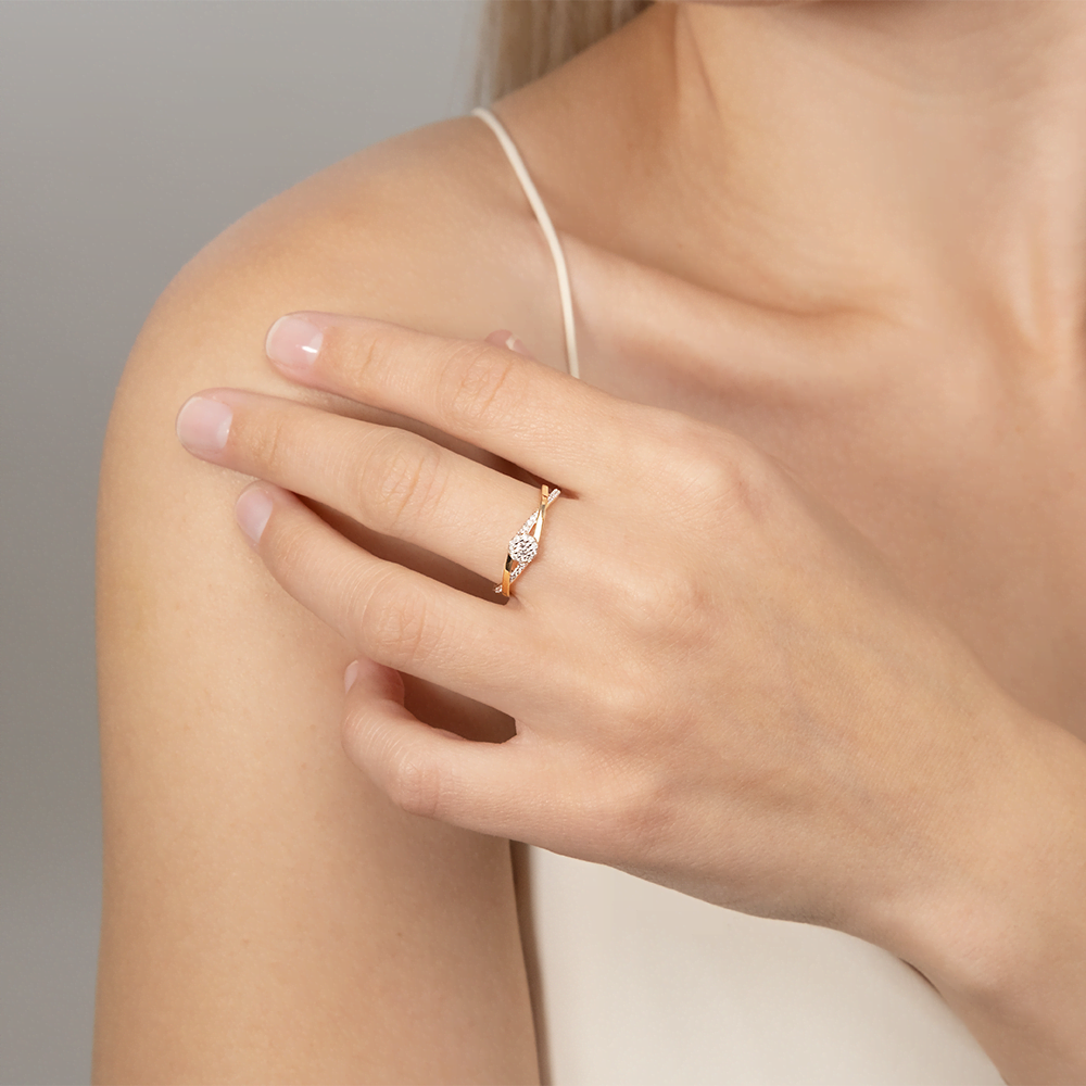 Кольцо из красного золота с бриллиантами 01-1415-00-101-1110-30