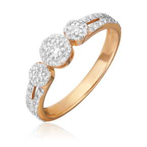 Кольцо из красного золота с бриллиантами 01-1417-00-101-1110-30