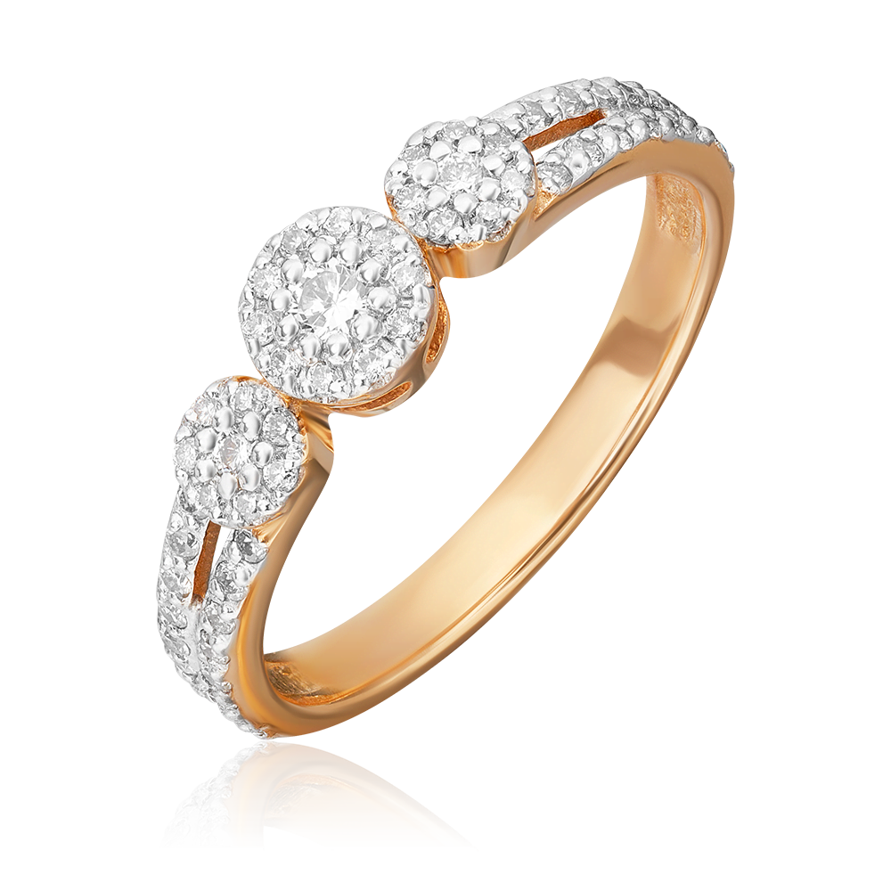 Кольцо из красного золота с бриллиантами 01-1417-00-101-1110-30