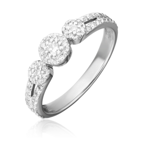 Кольцо из белого золота с бриллиантами 01-1418-00-101-1120-30