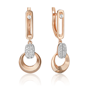 Серьги с английским замком из комбинированного золота с натуральными топазами white 02-4921-00-201-1111