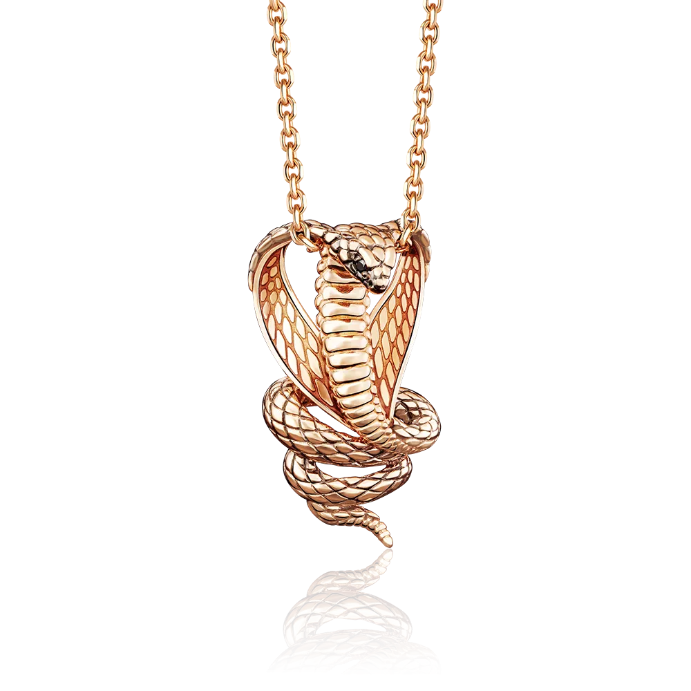 Подвеска «Кобра» из красного золота с фианитами и эмалью 03-2678-00-402-1110-48