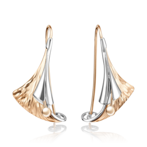 Серьги с французским замком из комбинированного золота 02-4059-00-000-1111-48