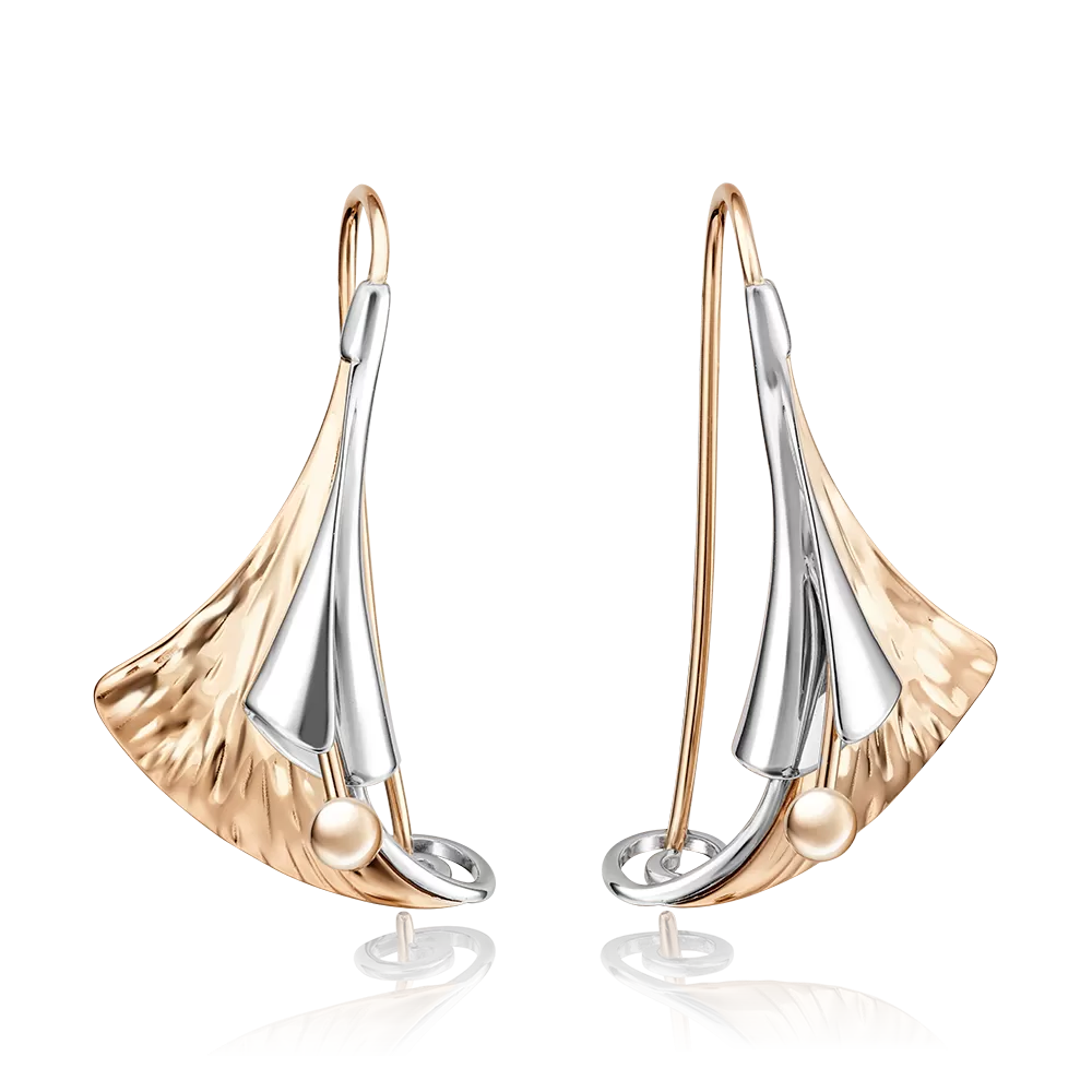 Серьги с французским замком из комбинированного золота 02-4059-00-000-1111-48