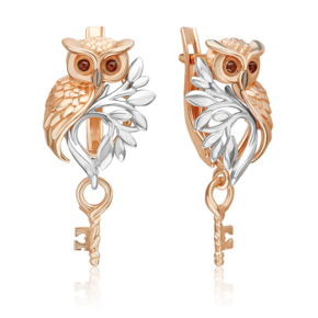 Серьги «Секрет мудрости» с английским замком из комбинированного золота 02-5322-00-000-1111