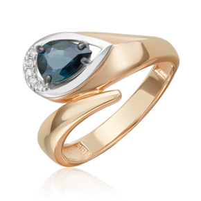 Кольцо из комбинированного золота с сапфиром и бриллиантами 01-5729-00-105-1111