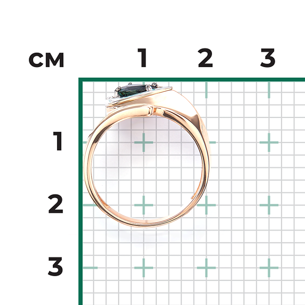 Кольцо из комбинированного золота с сапфиром и бриллиантами 01-5729-00-105-1111