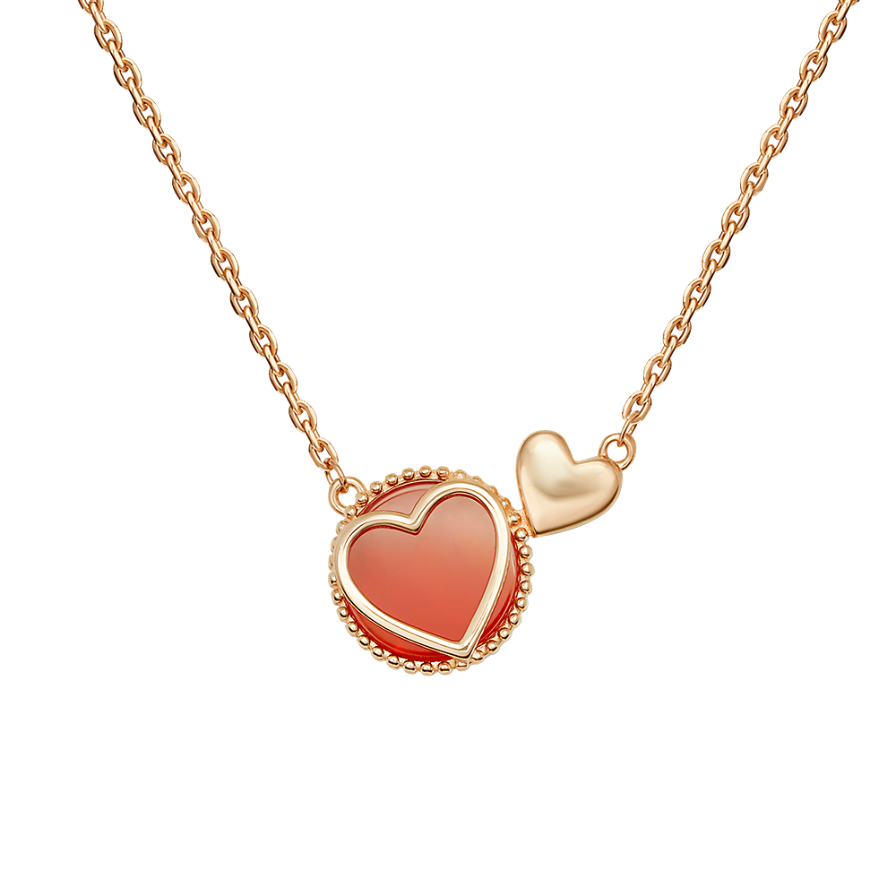 Колье «Пылкая любовь» из красного золота с сердоликом 07-0267-00-748-1110