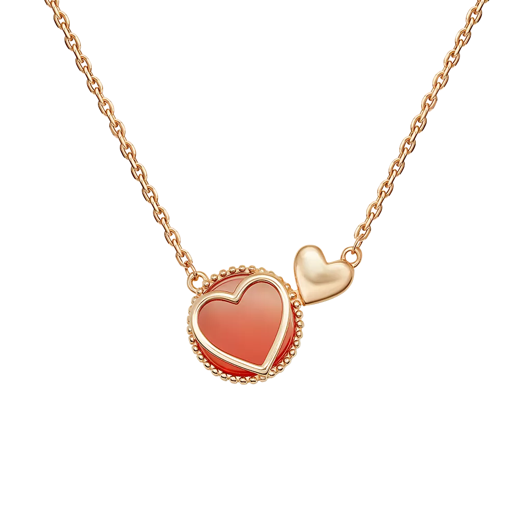 Колье «Пылкая любовь» из красного золота с сердоликом 07-0267-00-748-1110