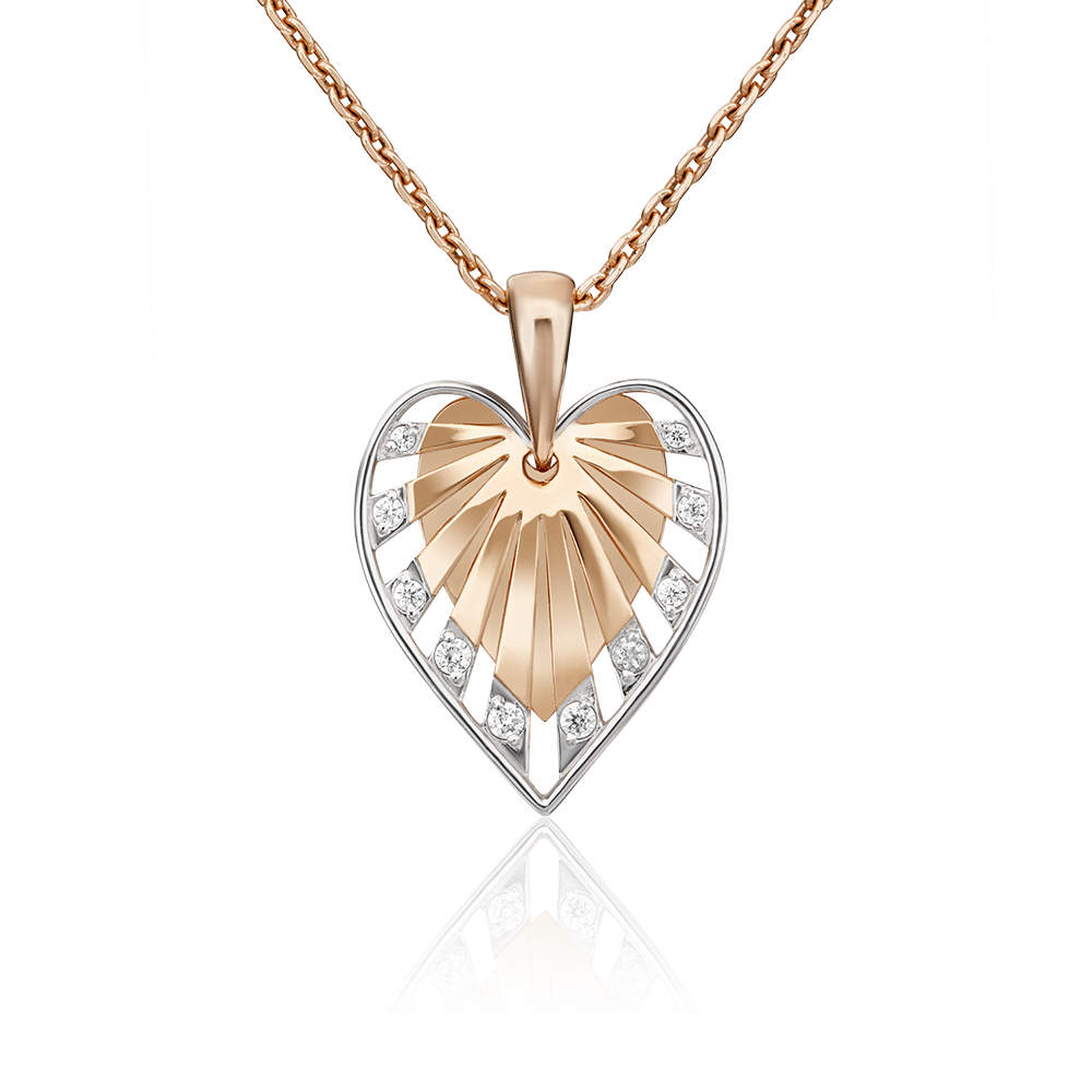 Подвеска из красного золота с фианитами 03-3027-00-401-1110-48