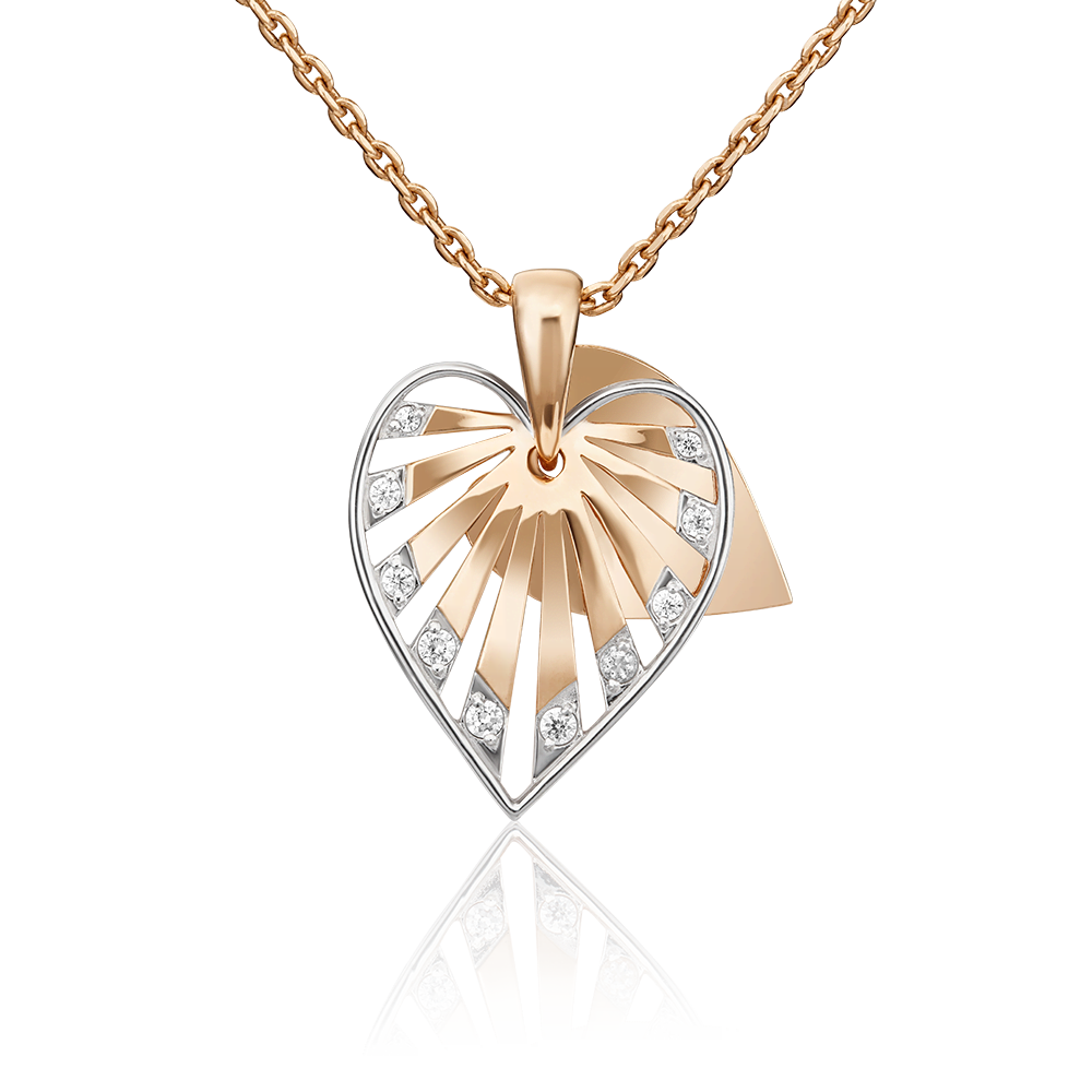 Подвеска из красного золота с фианитами 03-3027-00-401-1110-48