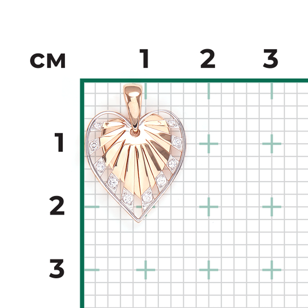 Подвеска из красного золота с фианитами 03-3027-00-401-1110-48