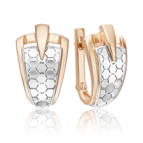 Серьги с английским замком из комбинированного золота 02-5263-00-000-1111