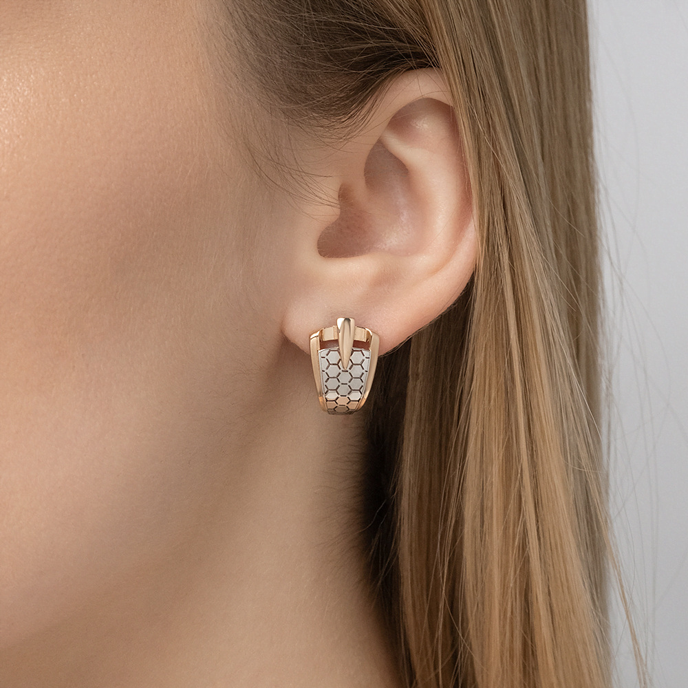 Серьги с английским замком из комбинированного золота 02-5263-00-000-1111
