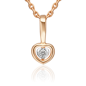 Подвеска из красного золота с бриллиантом 03-3689-00-101-1110