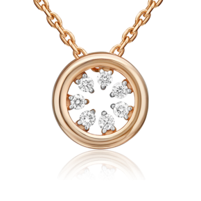 Подвеска-бегунок из красного золота с бриллиантами 03-3531-00-101-1110