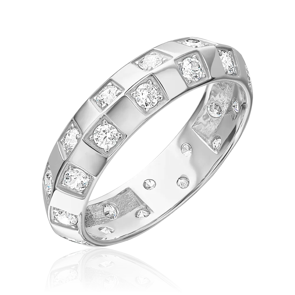 Кольцо из белого золота с фианитами 01-5911-00-401-1120