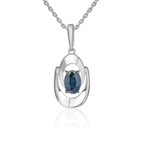 Подвеска из белого золота с сапфиром 03-3613-00-102-1120