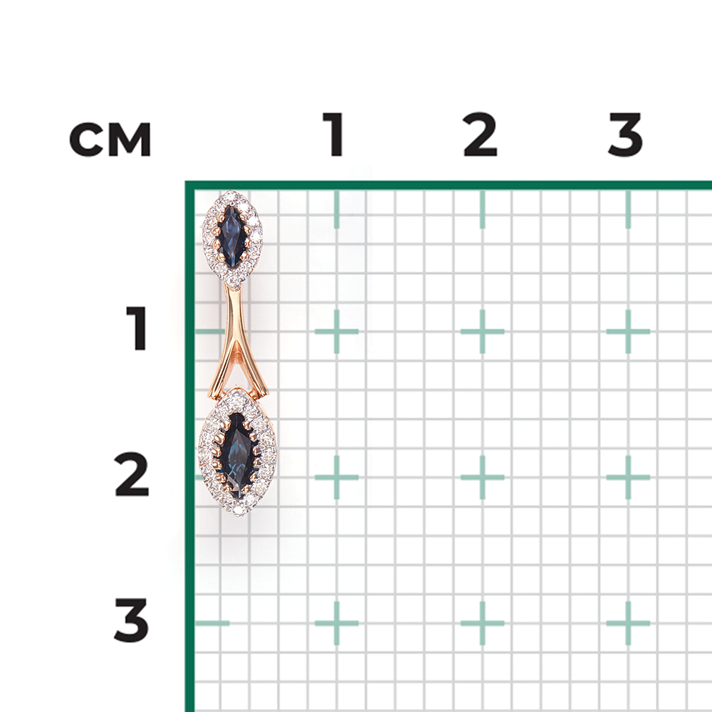 Подвеска из красного золота с сапфирами и бриллиантами 03-2720-00-105-1110-30