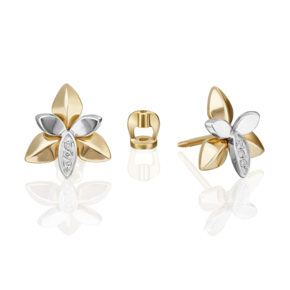 Серьги-пусеты из комбинированного золота с бриллиантами 02-4993-00-101-1121