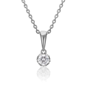 Подвеска из белого золота с фианитом