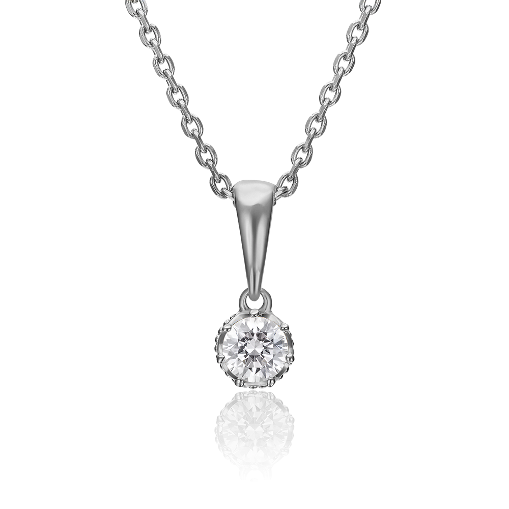 Подвеска из белого золота с фианитом 03-2948-00-501-1120-38