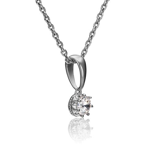 Подвеска из белого золота с фианитом 03-2948-00-501-1120-38