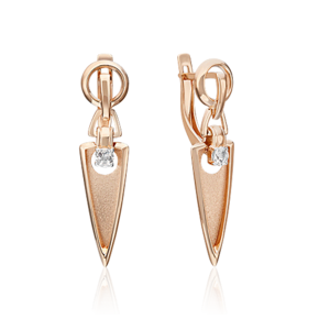 Серьги «Контрасты» из красного золота с натуральным топазом white 02-4836-00-201-1110