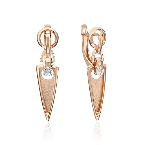 Серьги «Контрасты» из красного золота с натуральным топазом white 02-4836-00-201-1110