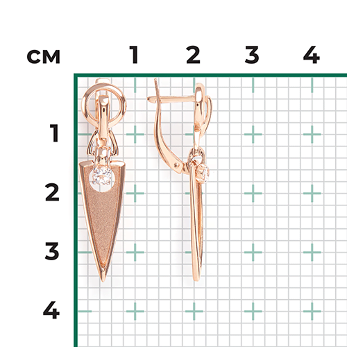 Серьги «Контрасты» из красного золота с натуральным топазом white 02-4836-00-201-1110