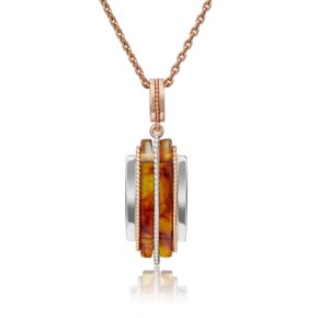 Подвеска из красного золота с янтарём 03-2866-00-271-1110-46