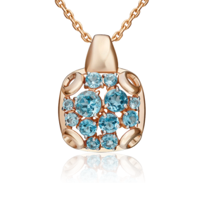 Подвеска из красного золота с топазами 03-3567-00-201-1110