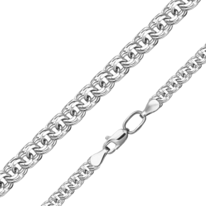 Цепь из белого золота с алмазной гранью (плетение «Бисмарк») 21-2711-070-1120-19