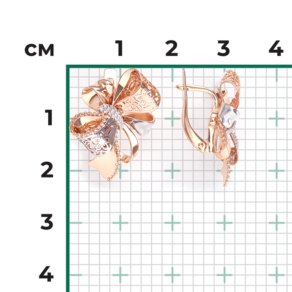 Серьги «Банты» с английским замком из красного золота 02-3946-00-000-1110-48
