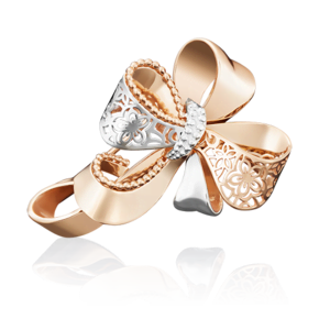 Брошь «Бант» из красного золота 04-0172-00-000-1110-48