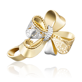 Брошь «Бант» из лимонного золота 04-0172-00-000-1130-48