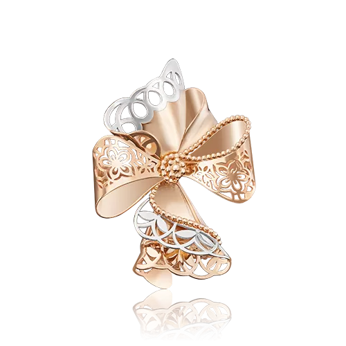 Брошь «Бант» из красного золота 04-0173-00-000-1110-48