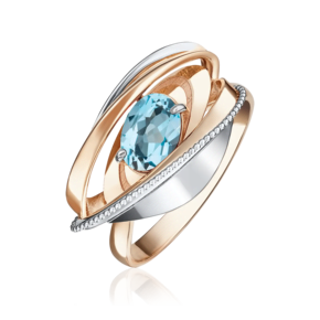 Кольцо из комбинированного золота с топазом 01-5080-00-201-1111-46