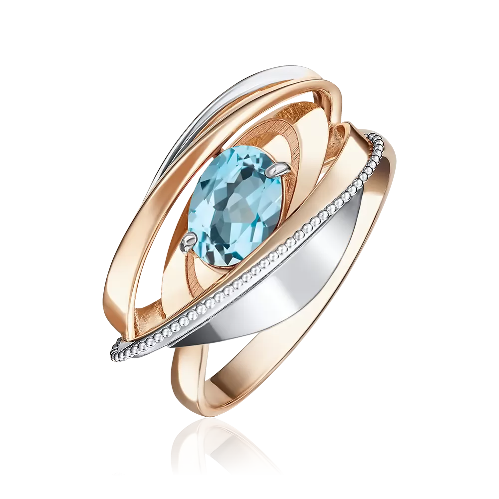 Кольцо из комбинированного золота с топазом 01-5080-00-201-1111-46