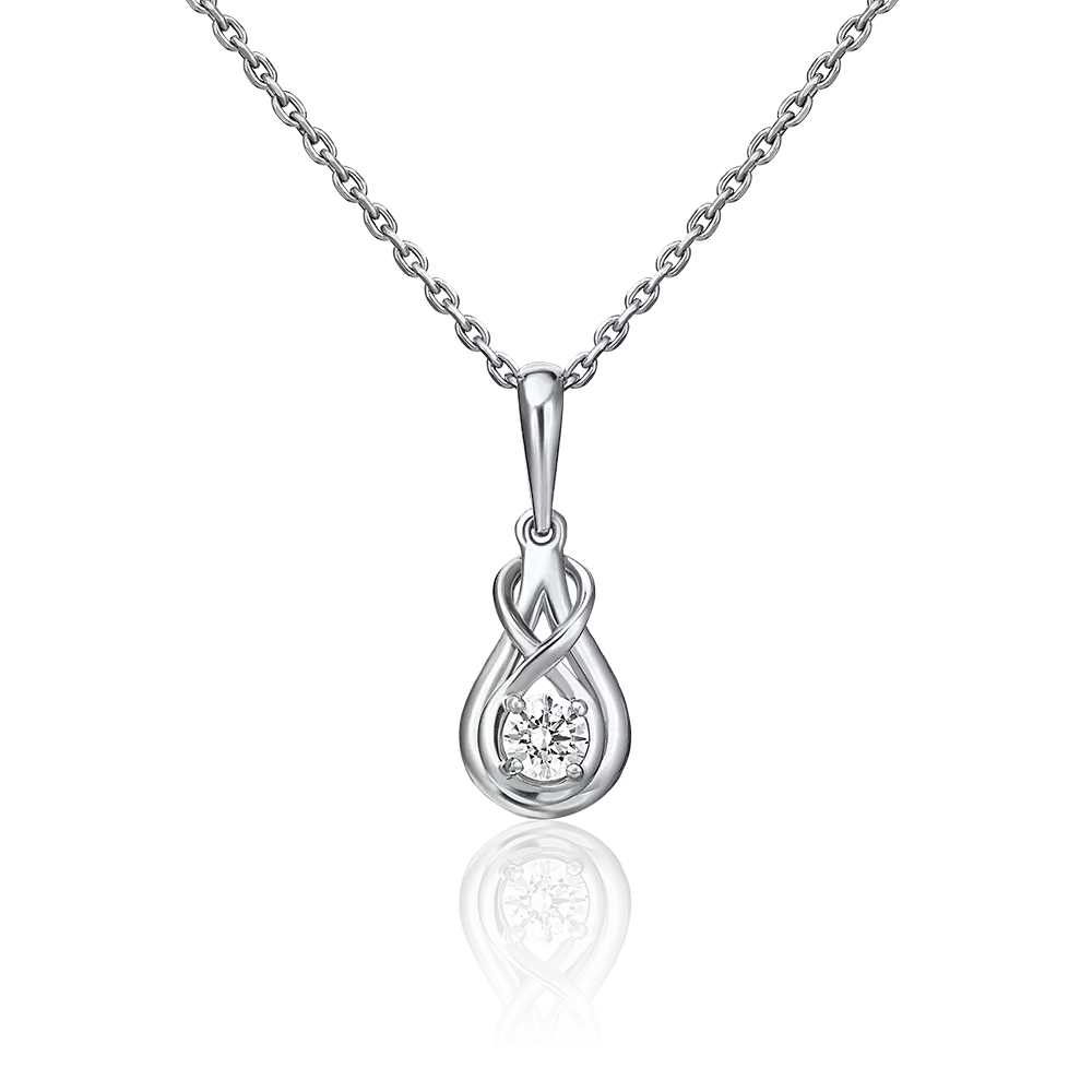 Подвеска из белого золота с фианитом 03-3037-00-501-1120-38